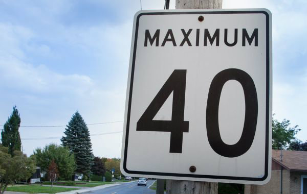 Réduction de vitesse sur certaines rues