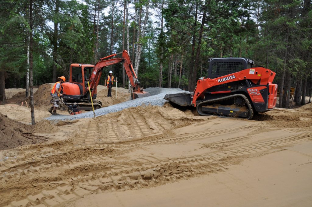 Les parcours pumptrack de Mont-Tremblant en construction