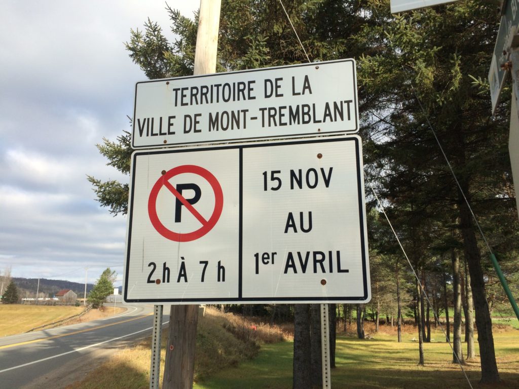 Attention, le stationnement de nuit est en vigueur