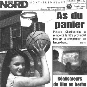 Charbonneau gagnante provinciale du lancer franc en 2006. (Photo gracieuseté)