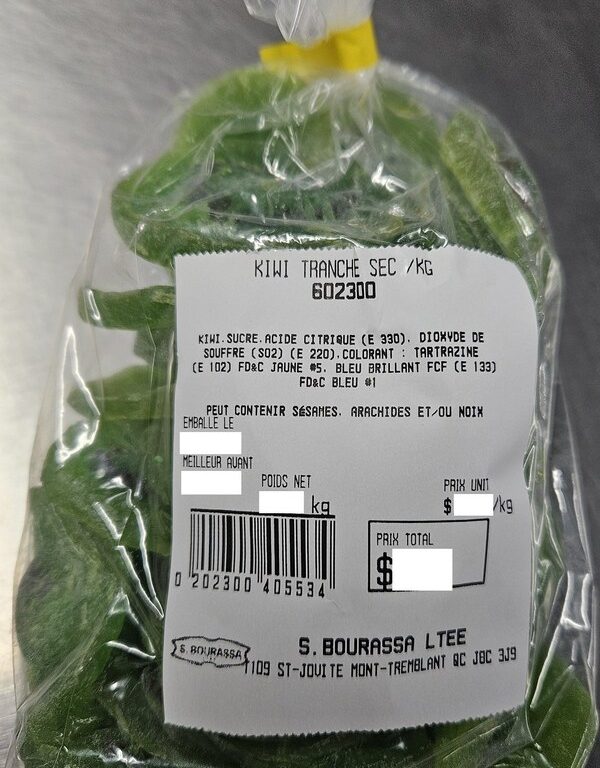 Attention aux sulfites dans les mangues et kiwis